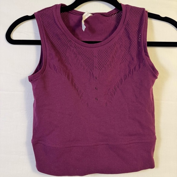 Athleta Ujjayi Mesh Purple Crop Tank Top Size XXS/XS - Picture 1 of 5